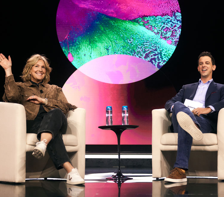 Brené and Alexi Robichaux, the CEO and Co-Founder of BetterUp, at the UpLift summit